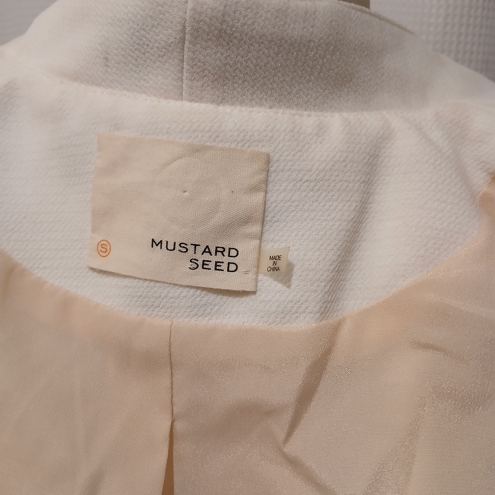 Mustard Seed White Open From Blazer with Zipper Detail Size Small - Picture 8 of 10